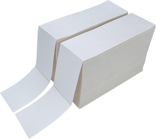 L LIKED Thermal Shipping Barcode Labels (4x6 Inch / 101.5x152.4mm), Fanfold, Permanent Adhesive, Direct Thermal Labels for Shipping & Labelling - Compatible with Thermal Printers
