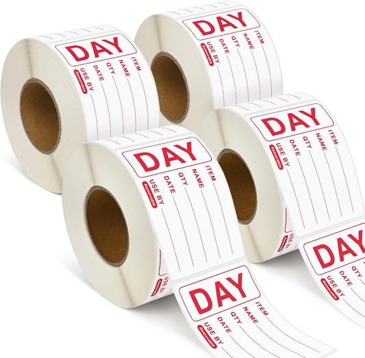 L LIKEDRemovable Labels - Repositionable Self Adhesive 49 x 74mm Prepped Food Labels s - Easy Peel Off Leaving No Residue