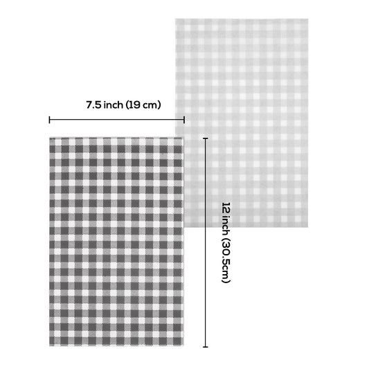 L LIKED 100 PCS Greaseproof Paper Sheets for Food, 30.5x30.5cm Food Grade Wrap Paper, Checkered Basket Liners Waterproof Wax Paper for Deli/BBQ Sandwich Hamburgers Cake Cheese Cookies Buffet