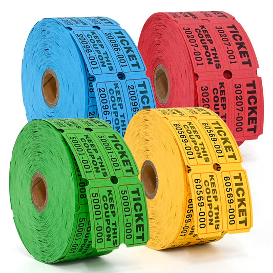 L LIKED 2000&3000 Assorted Raffle Tickets Double Rolls 50/50 Stub Tickets with Consecutive Numbers 1000 Pairs per Roll,Assorted Rolls